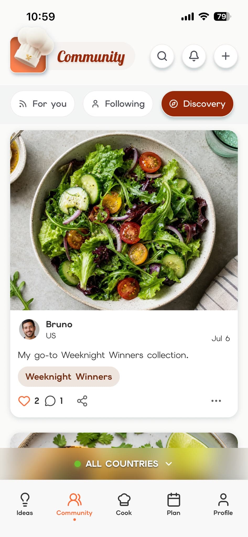 Phone showing a preview of the AI Cooking app